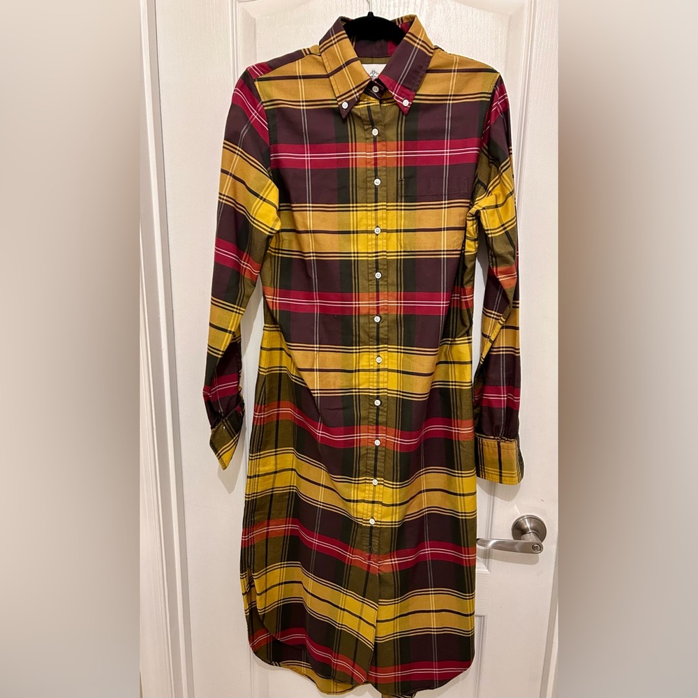 Black Fleece Collection Plaid Shirt Dress